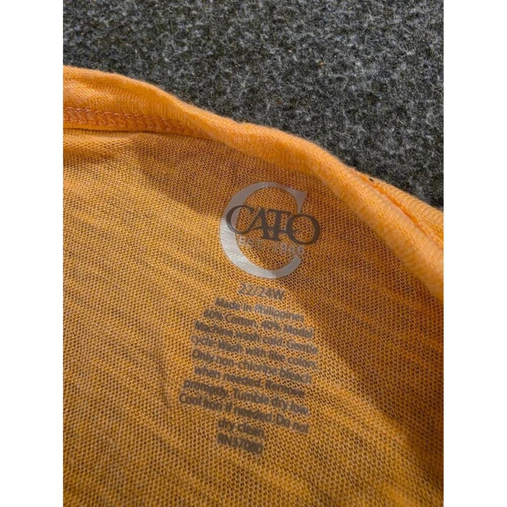 Cato Women's 22W / 24W Mustard Yellow Cotton Modal Scoop Neck Tee - Picture 2 of 2